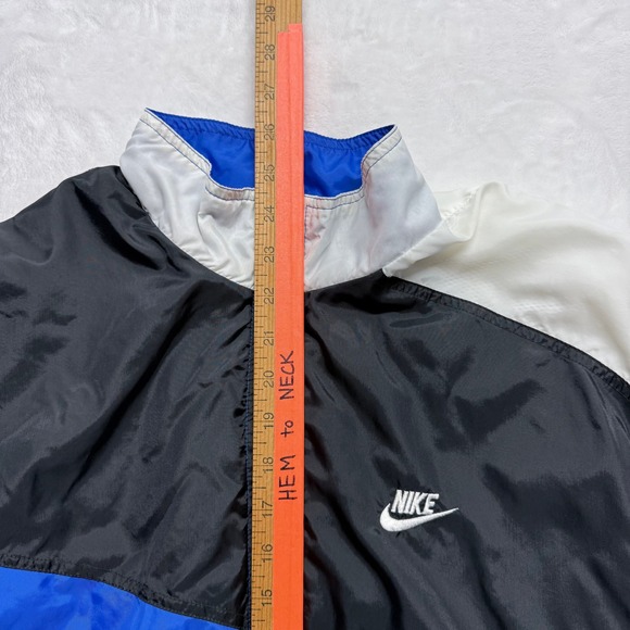 Nike Windbreaker Jacket Color Block Blue Black White Full Zip Athletic Mens L - Picture 3 of 7